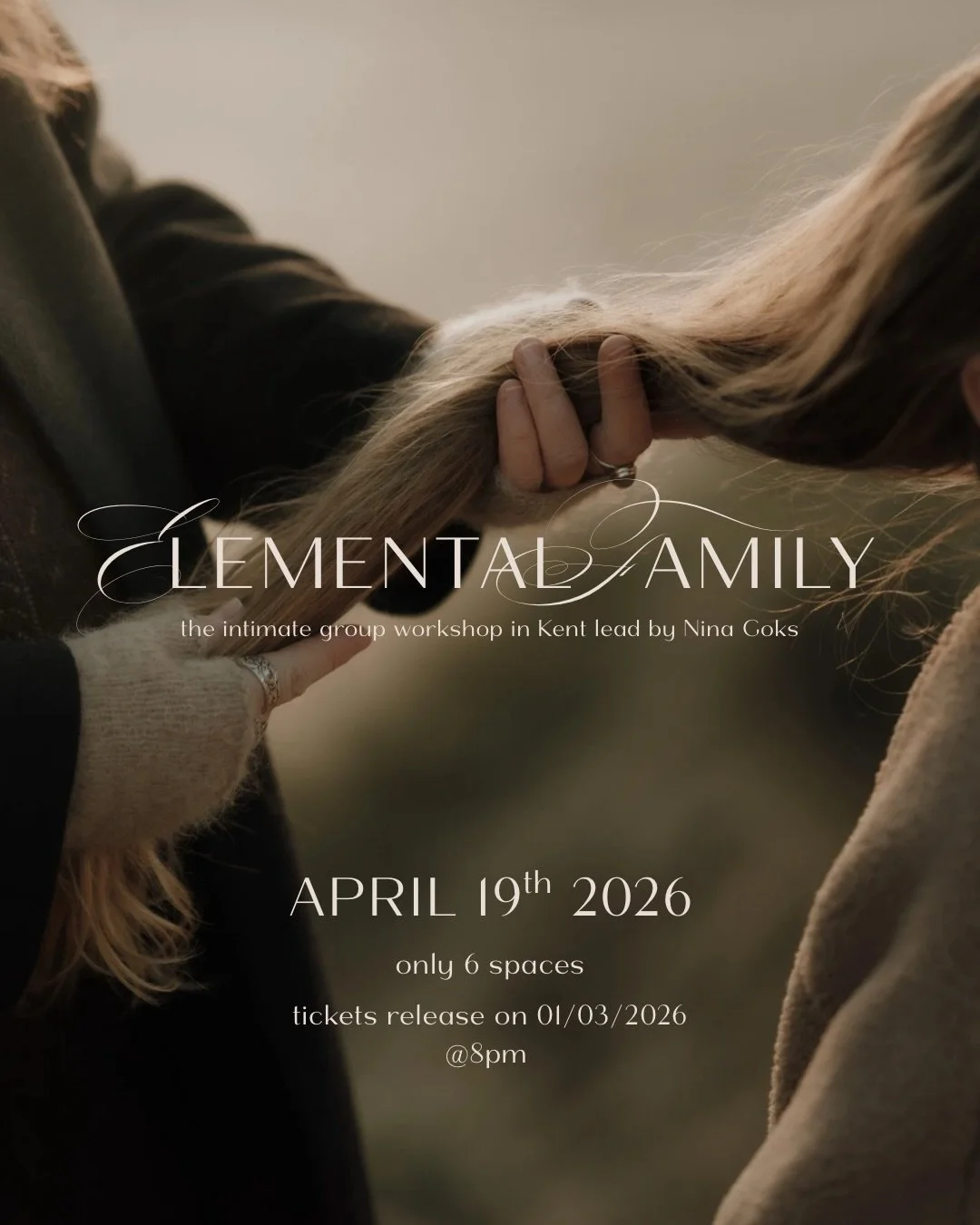 You&rsquo;ve been asking for more workshop opportunities so releasing on 01/03/2026 - Elemental Family, the second intimate workshop! 
Intimate in that there are only 6 spots - a neat group of likeminded photographers documenting a family together. 
