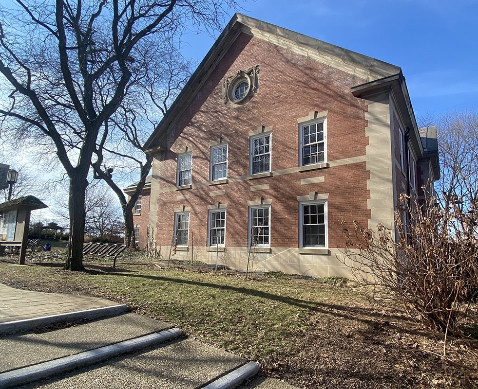 Side of Braun Hall opposite Woodland Hall