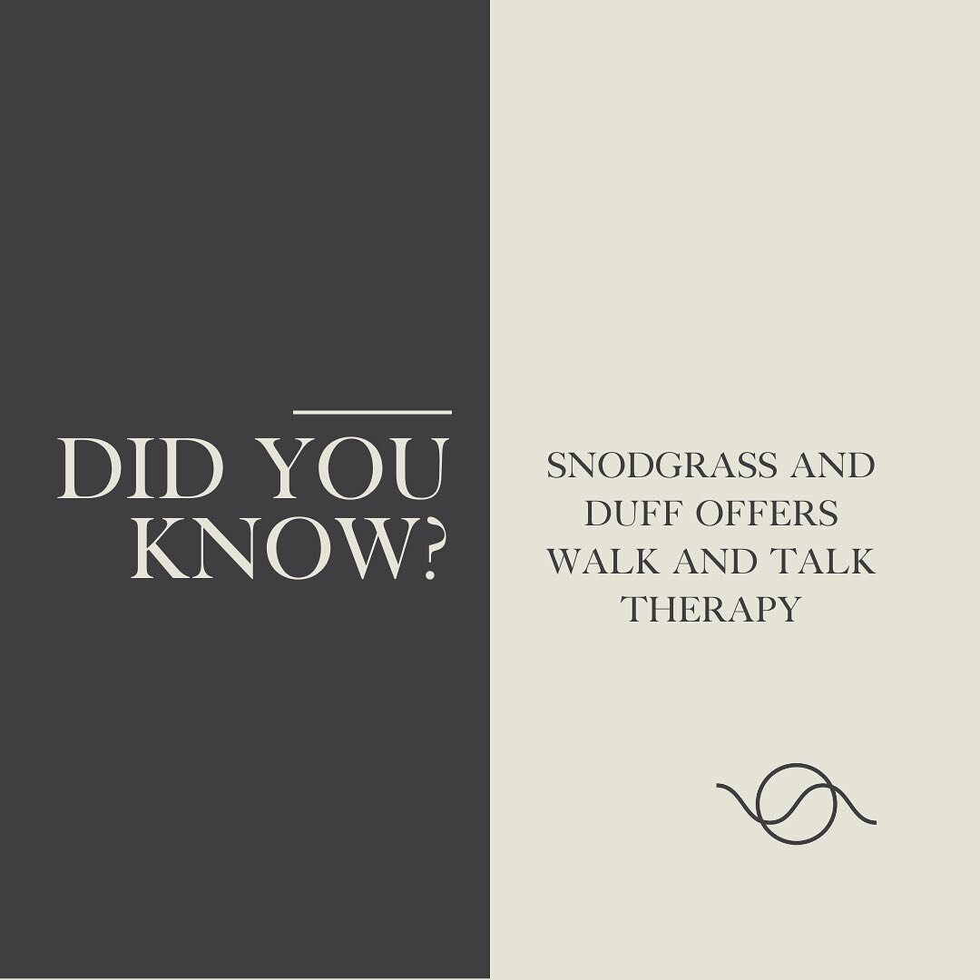 Snodgrass and Duff offers Walk and Talk therapy! 

Integrating the outdoors into counselling or mental performance sessions offers many benefits and can be a more approachable way to enter into a therapeutic space with a registered professional! 

As