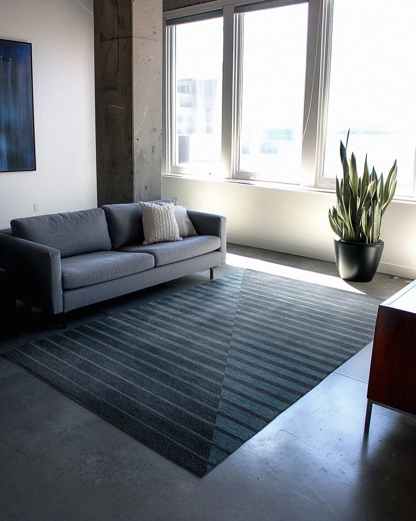 Euclid is one of our newest contemporary designs. Available in 5 colorways, it brings a rhythmic vibe and just the right amount of contrast and color. We like think it pairs best with a moody and minimalist aesthetic, but its simplicity lends itself 