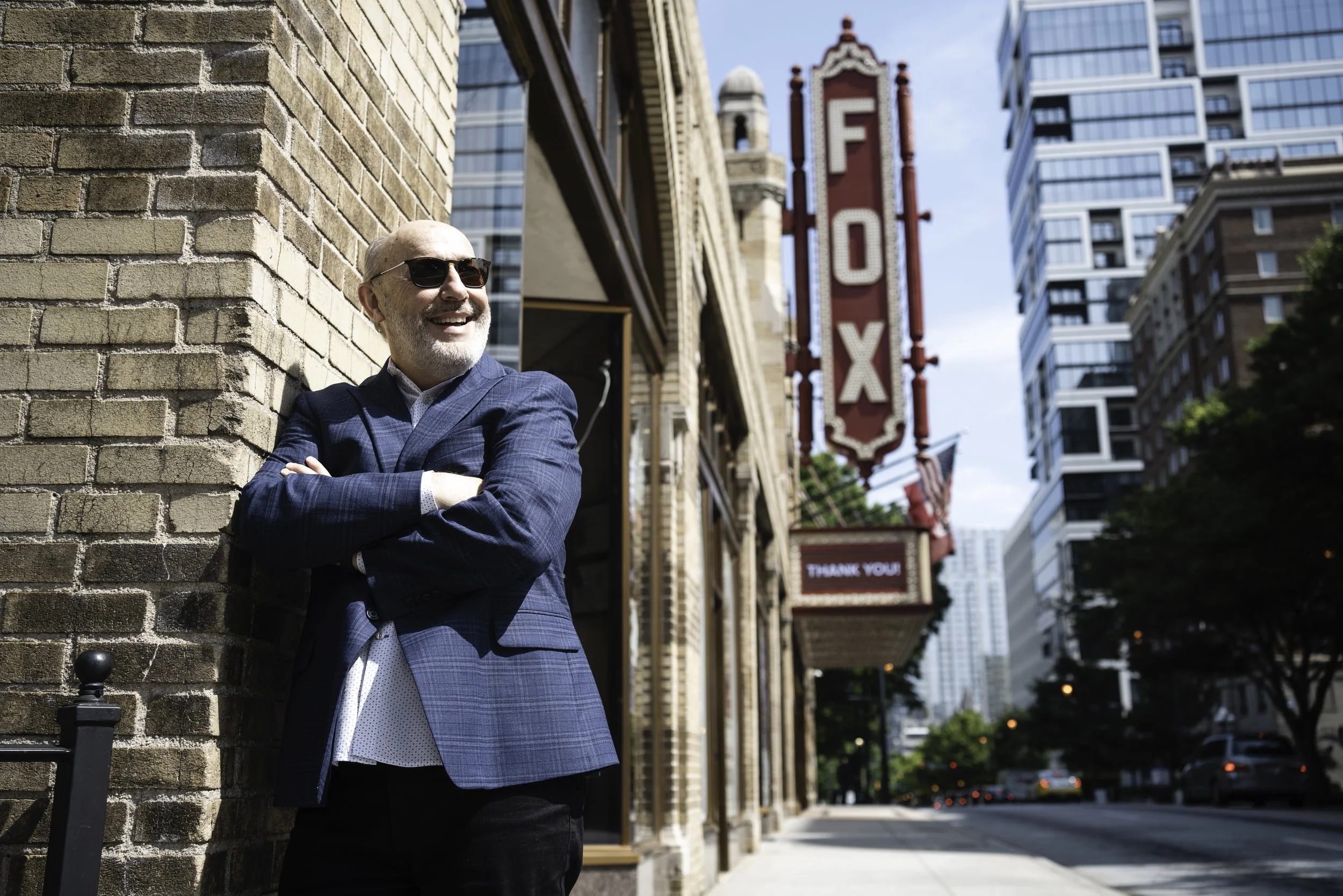 Ron Crum stands outside the Fox Theatre in Atlanta