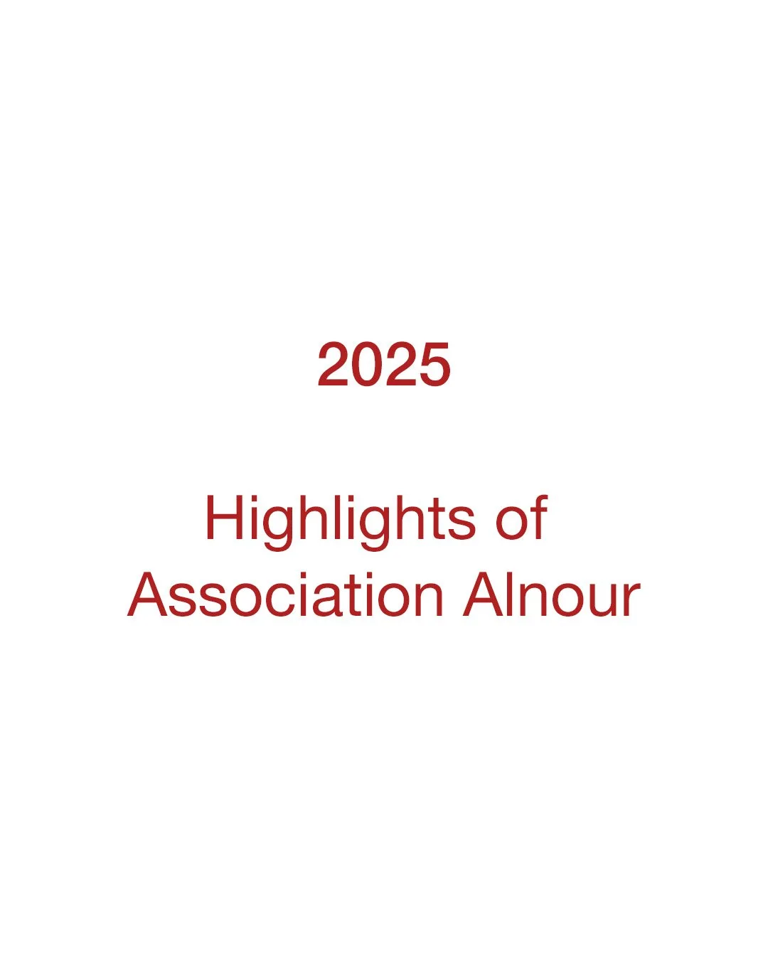 2025 Highlights of Association Alnour