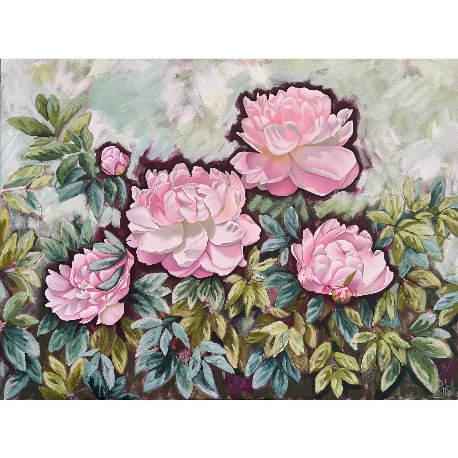 Print | Mom's Peony's | Peony Bloom and Foliage