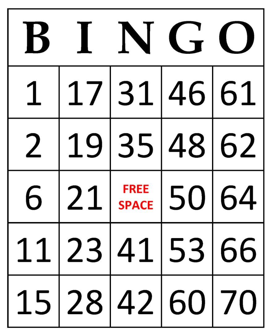 Bingo Games — SALT AND PREP