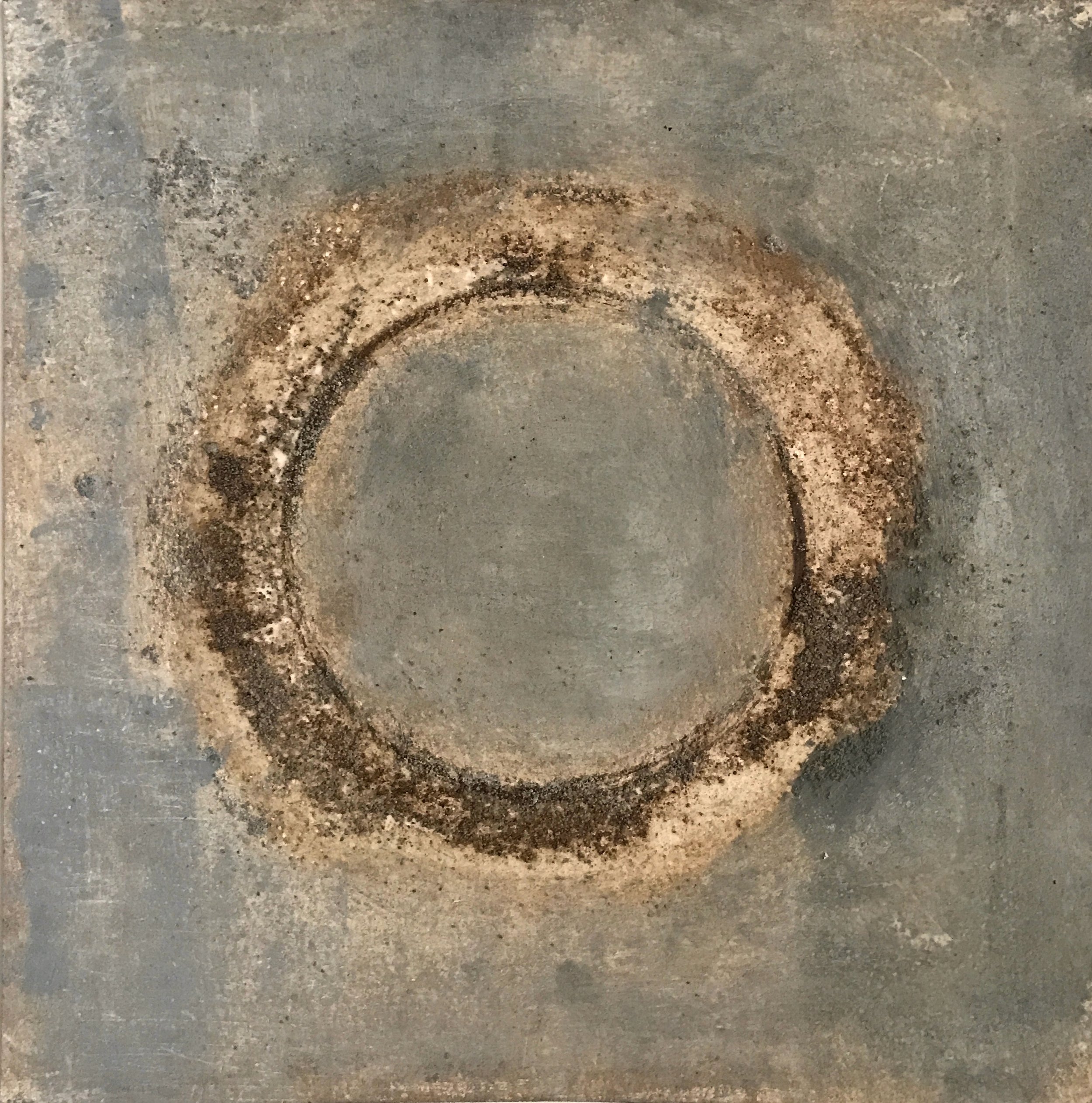 SEA ink, sand, oil, cold wax on paper SOLD