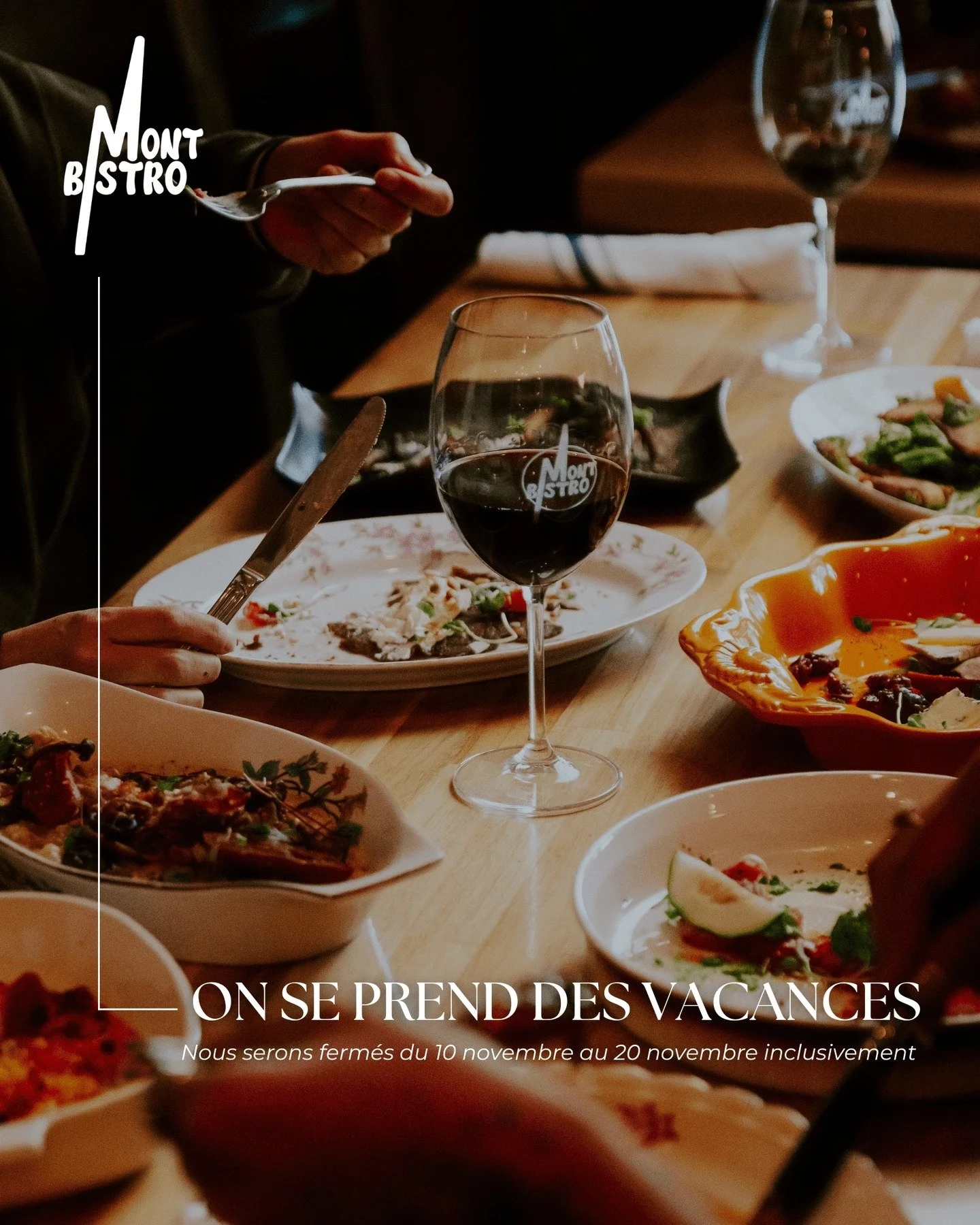 Une petite pause bien m&eacute;rit&eacute;e pour Karole &amp; Phil &mdash;  Le restaurant sera ferm&eacute; du 10 au 20 novembre inclusivement, le temps de recharger les batteries avant d&rsquo;attaquer la p&eacute;riode des F&ecirc;tes. 🎊

Merci &a