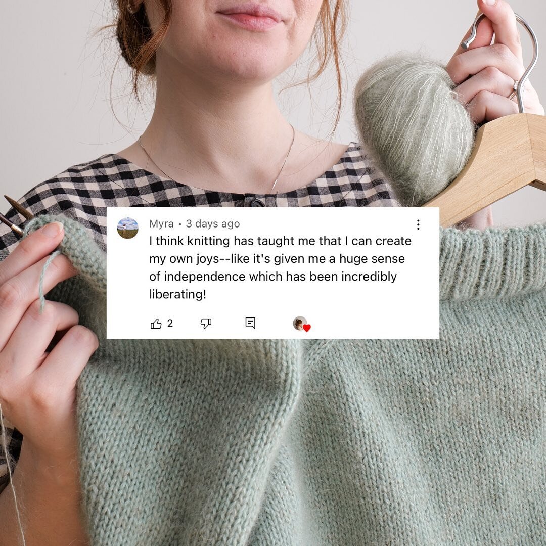 I wanted to share a little round up of a few favorite comments from our latest knit + chat session 🙌🏼

I really enjoyed chatting about this topic with you guys and the perspectives you all shared were so great to hear!! Loving this little community