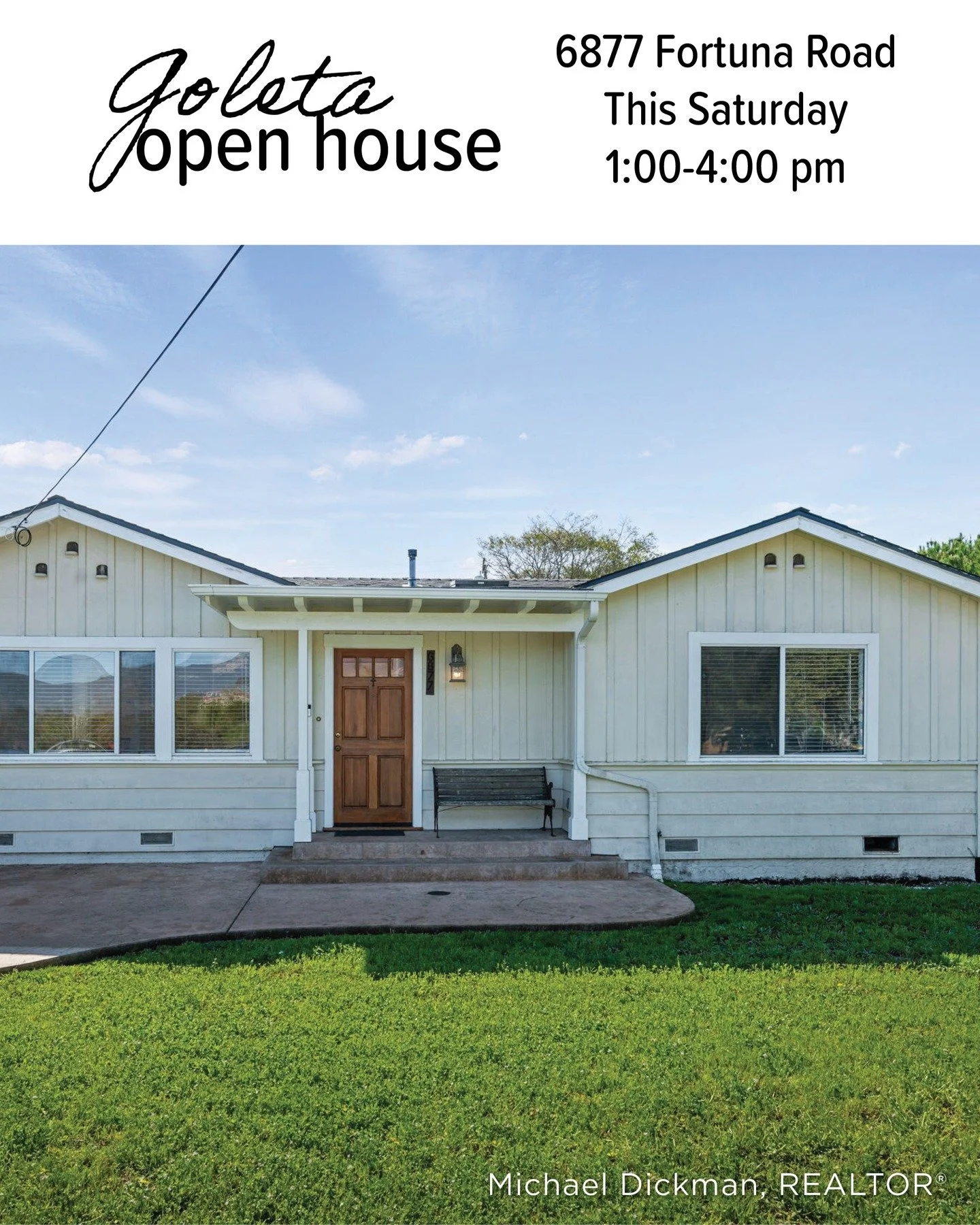 Coastal vibes and open skies. 🌊🌿

Join me this Saturday from 1&ndash;4 PM to tour 6877 Fortuna Road.

Located just blocks from the ocean and directly across from a scenic open preserve, this home captures everything that makes Goleta so special. Th