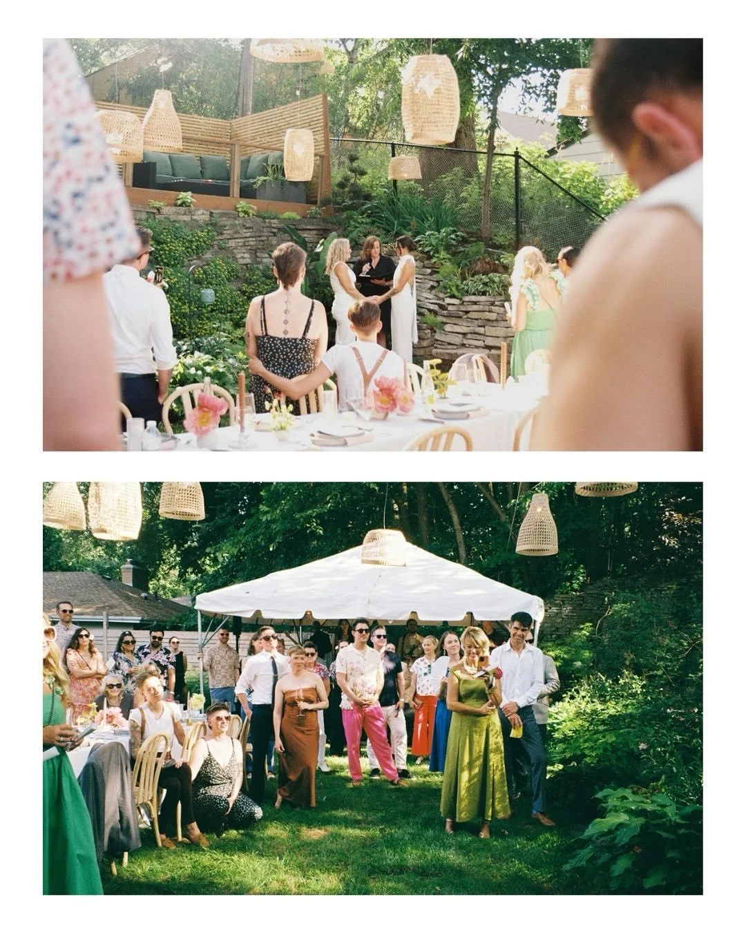 35mm favorites from this backyard wedding last summer. ☀️
⠀⠀⠀⠀⠀⠀⠀⠀⠀
The sun was hot, the food was chilled, the guest fashion was delightful. I have so many words to share about A + A&rsquo;s lovely summer solstice wedding, but I&rsquo;ll try to summa