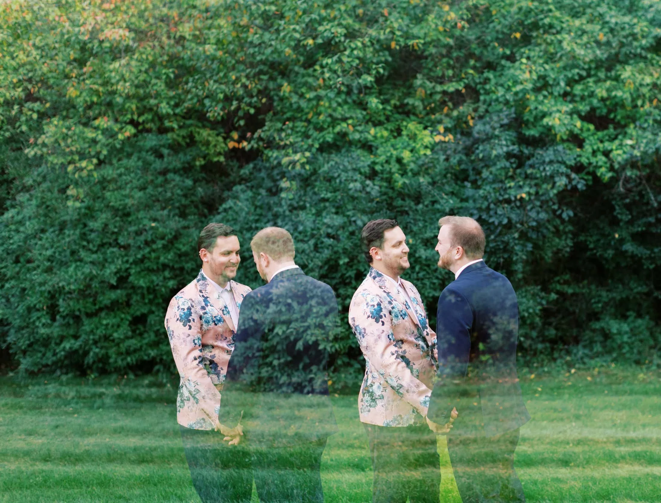A Backyard Jewish Wedding with Two Grooms