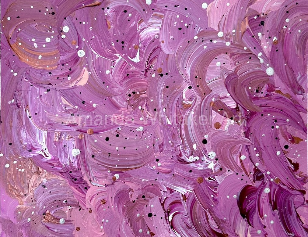 Pink Galaxy
8"x10" Acrylic on Paper
Small white boarder around painting.