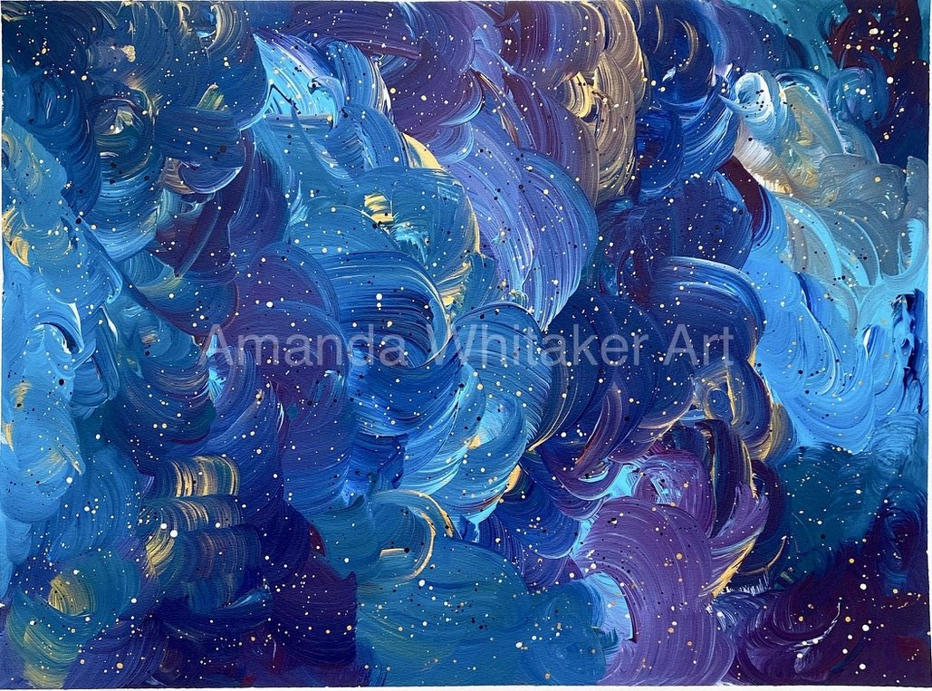 Andromeda
24"x18" Acrylic on Paper
Small white boarder around painting.