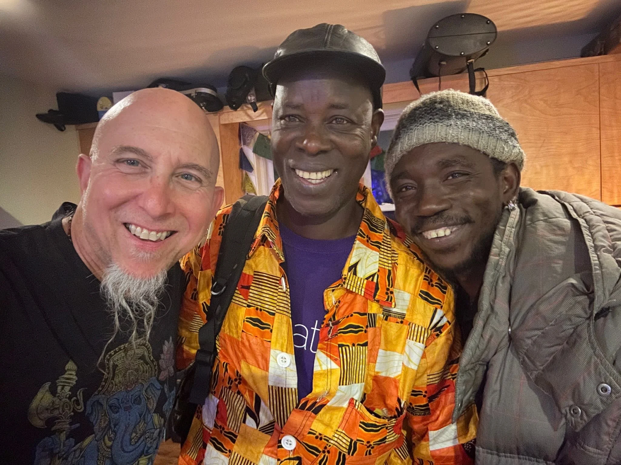 Jeff Coffin, Bolokada & Ibro , recording at Jeff's Ear Up records