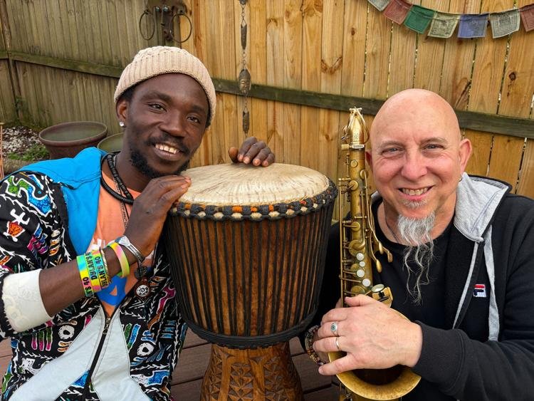 Ibro Dioubate and Jeff Coffin Photo: Ryoko Suzuki