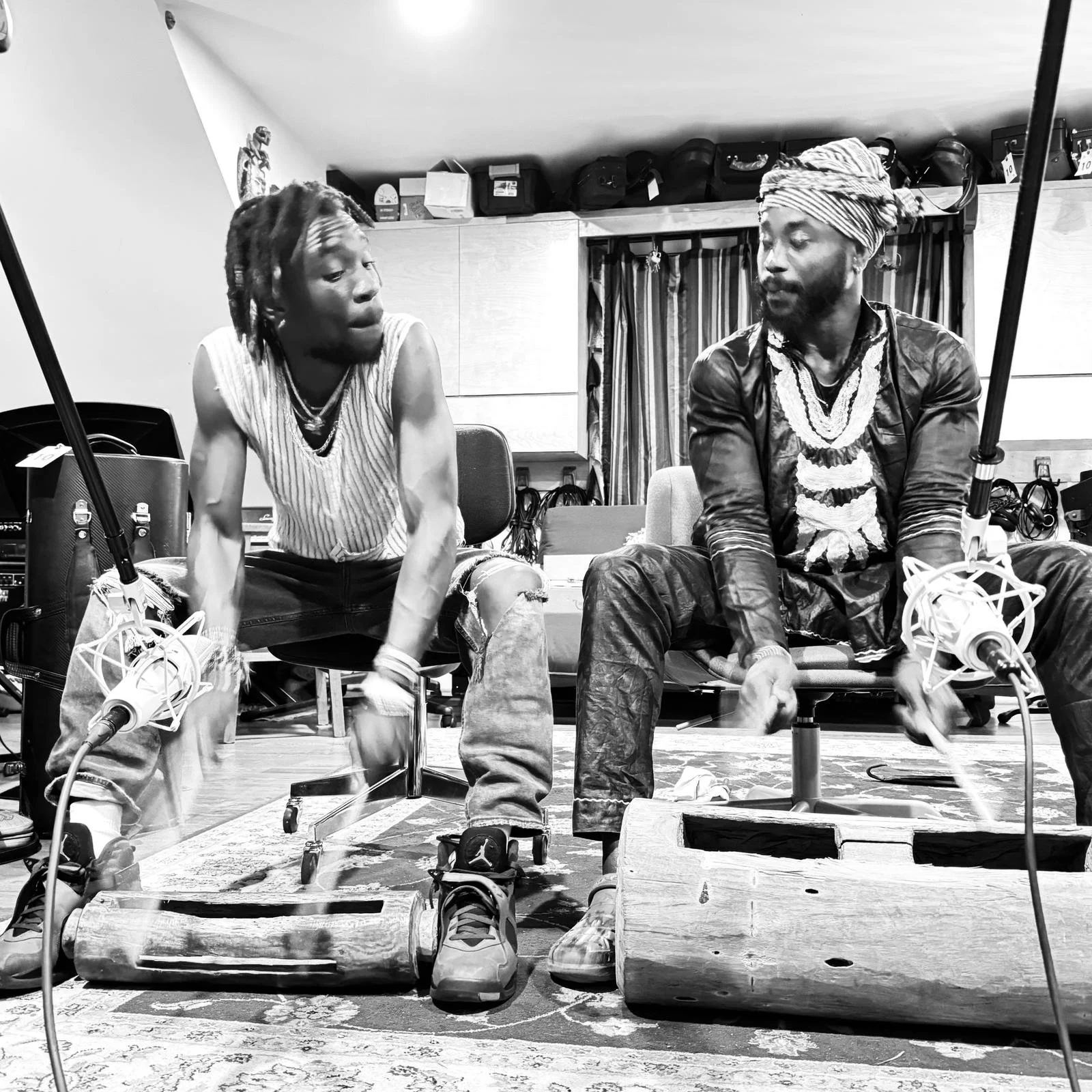 Ibro & Fode Sylla recording for Ibro's album Kosso Kassa 2025