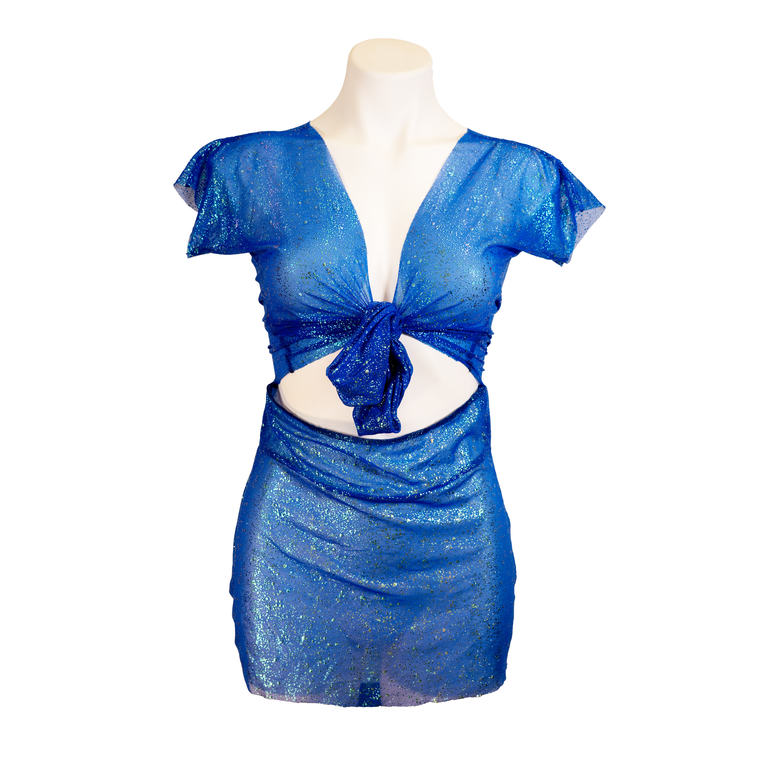 Sparkle Azure Blue Tie Dress