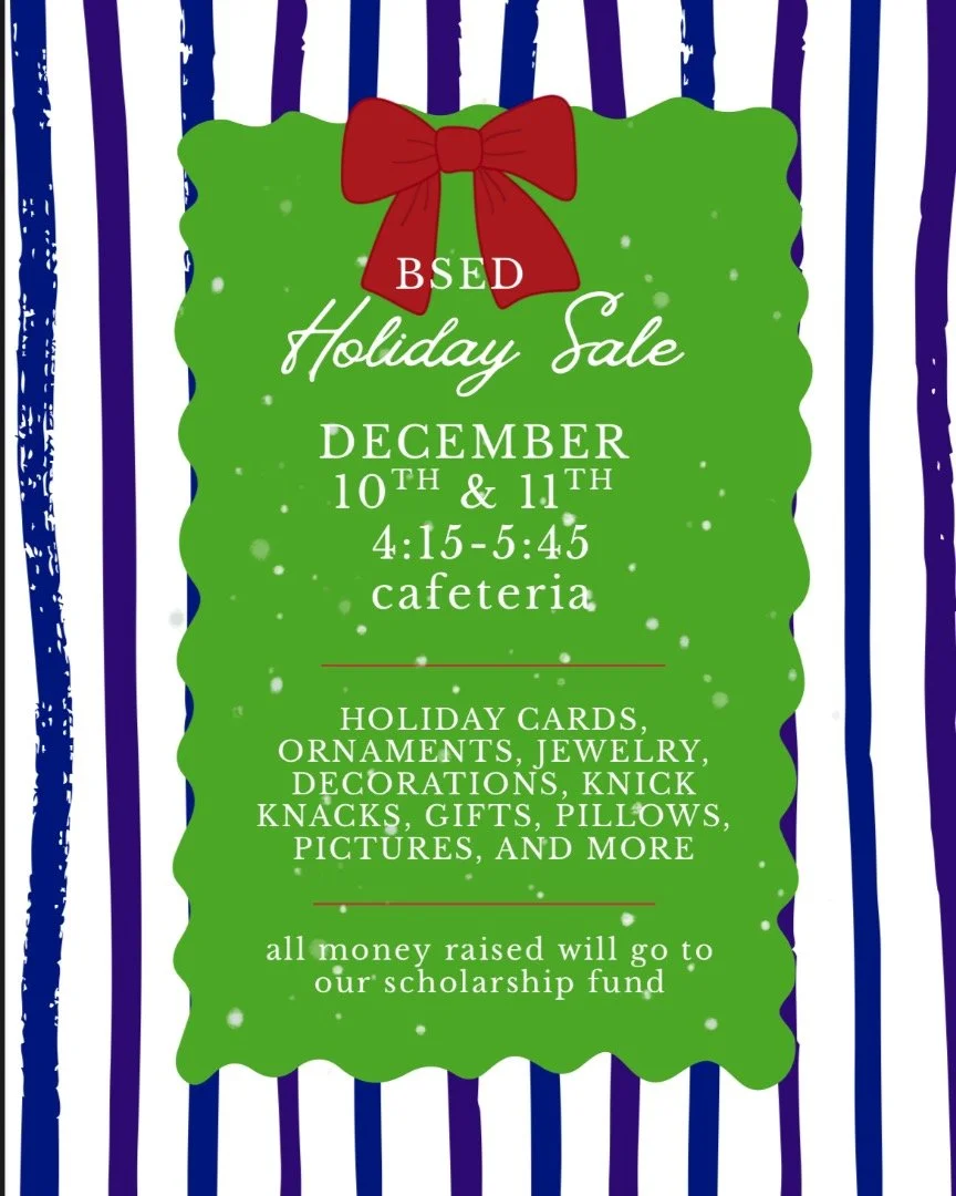 BSED will be having a holiday sale on 12/10 &amp; 12/11! Come shop the amazing goodies we&rsquo;ve been creating!