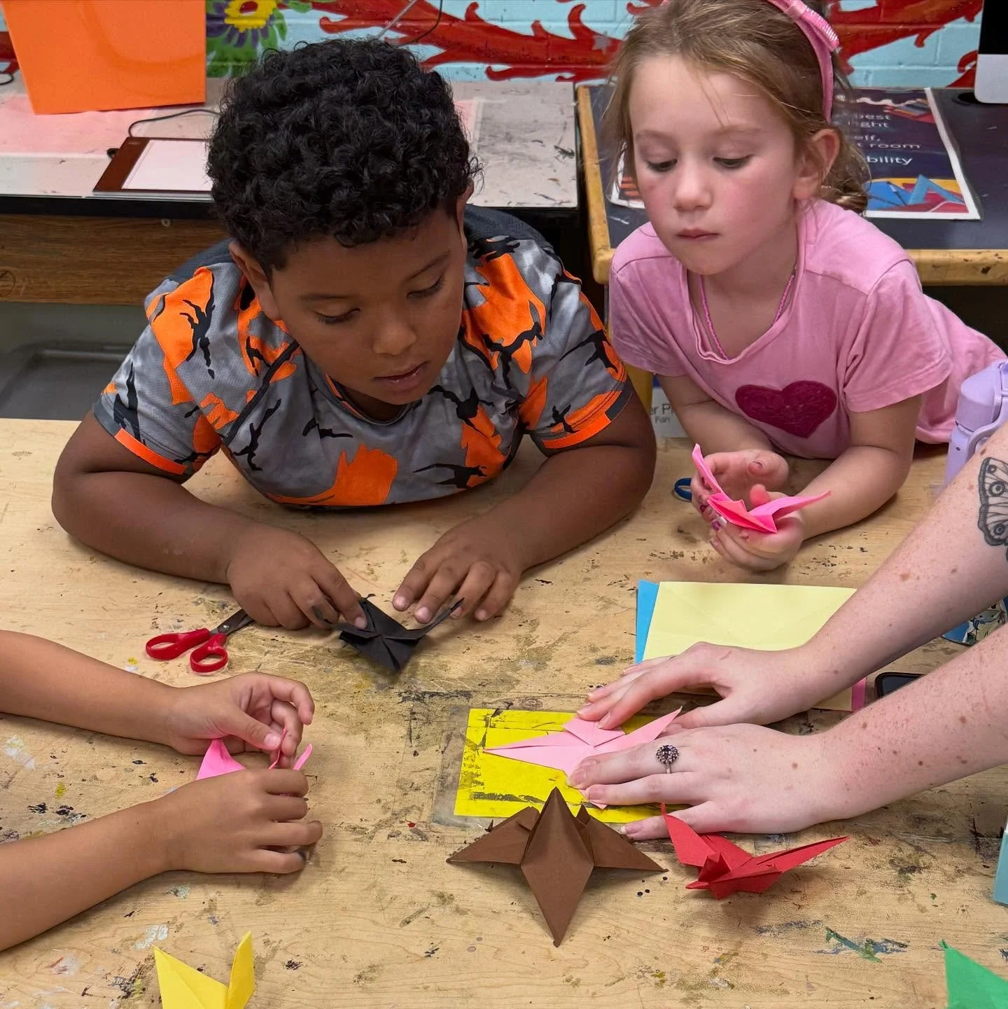 Our students were very focused while learning origami