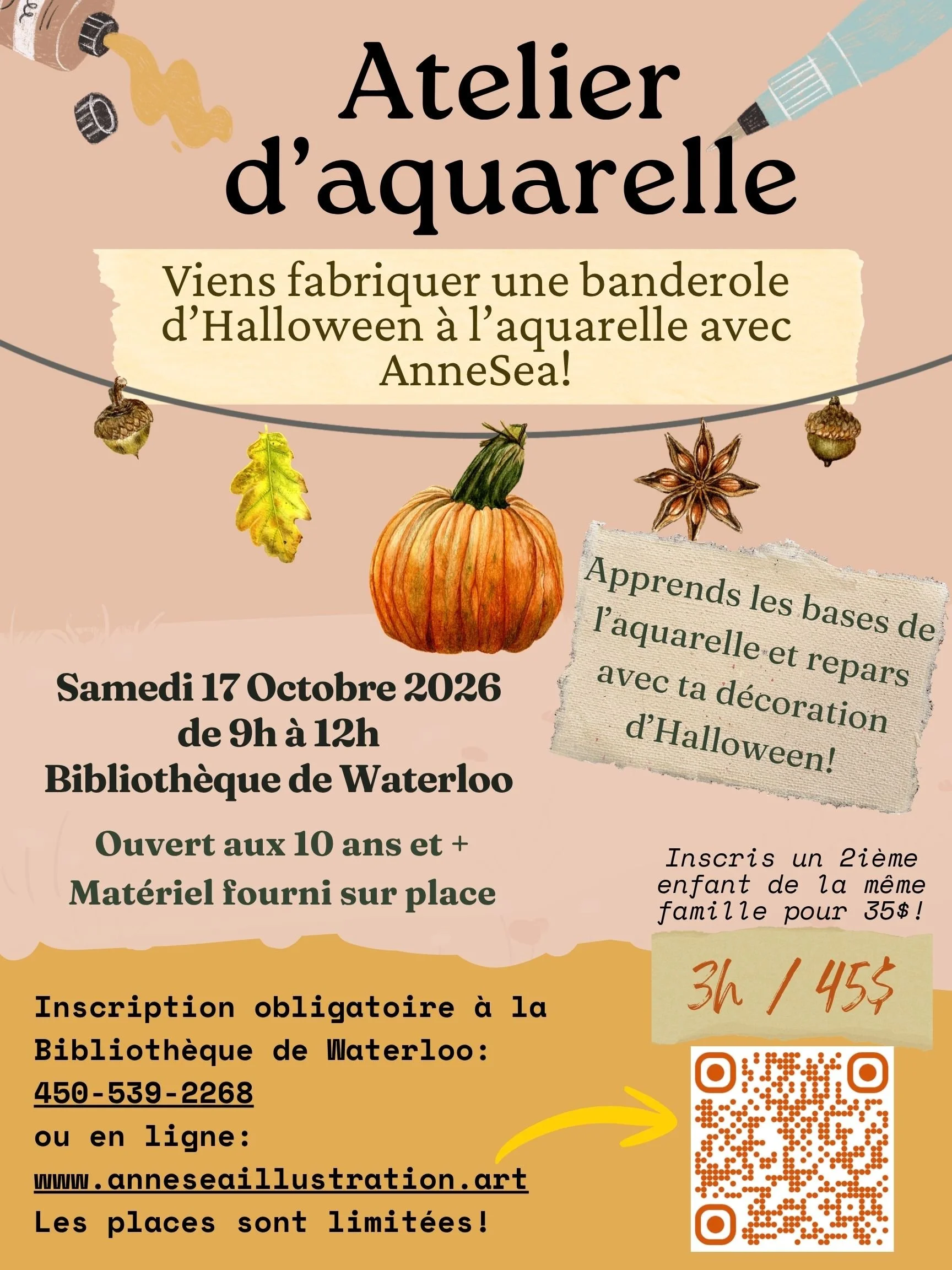17 Octobre 2026: Atelier d'Halloween pour enfant