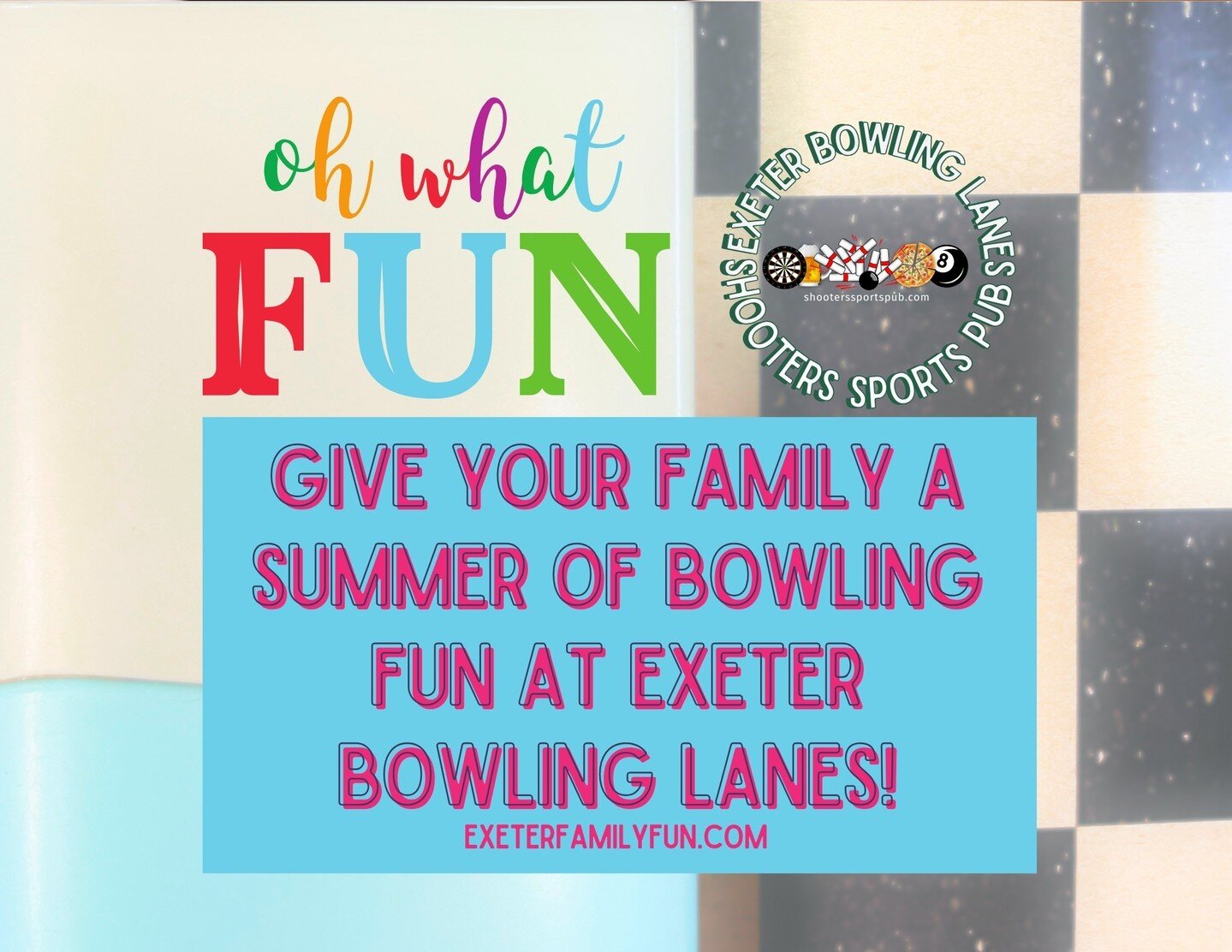 Bored of the same summer routine? Hit the lanes all season with our Summer Bowl Pass! 🎳😎⁠
⁠
🌞 Secure yours now at ExeterFamilyFun.com and make this summer a striking one! ⁠