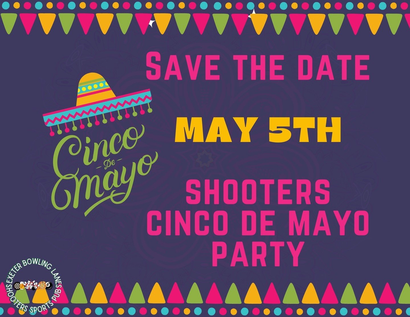 Cinco De Mayo, Grab your Siesta and Join the Fiesta 🎉 ⁠
⁠
Good vibes, great company, and maybe a margarita or two? 😉 ⁠
⁠
#CincoDeMayoParty #MarkYourCalendars⁠