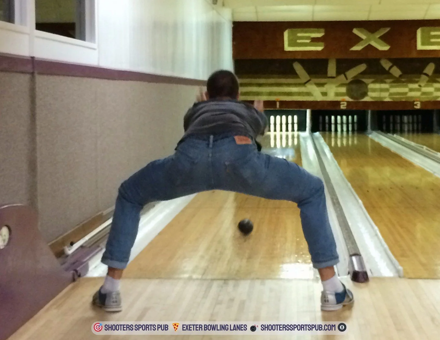 Form? Questionable.⁠
⁠
Delivery? Iconic.⁠
⁠
Score? Irrelevant.⁠
⁠
This is your reminder that candlepin isn&rsquo;t about perfection&mdash;it&rsquo;s about getting your crew together, doing something offline, and maybe inventing a new style of bowling