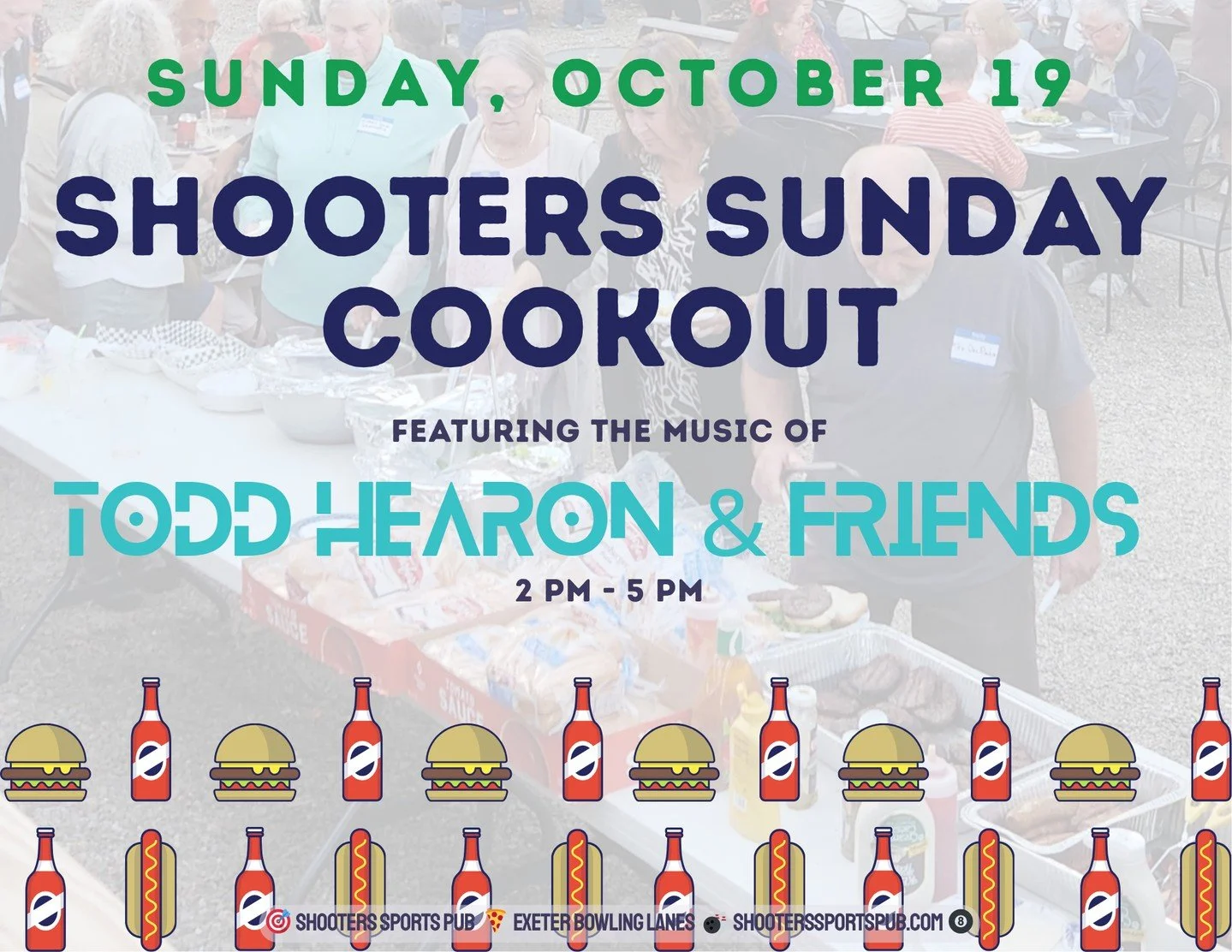 Our Sunday Cookout was worth the wait &mdash; now happening this Sunday, October 19, with live music from Todd Hearon &amp; Friends from 2&ndash;5 PM.⁠
Burgers, beers, and backyard vibes, Shooters-style.⁠
See you out back.