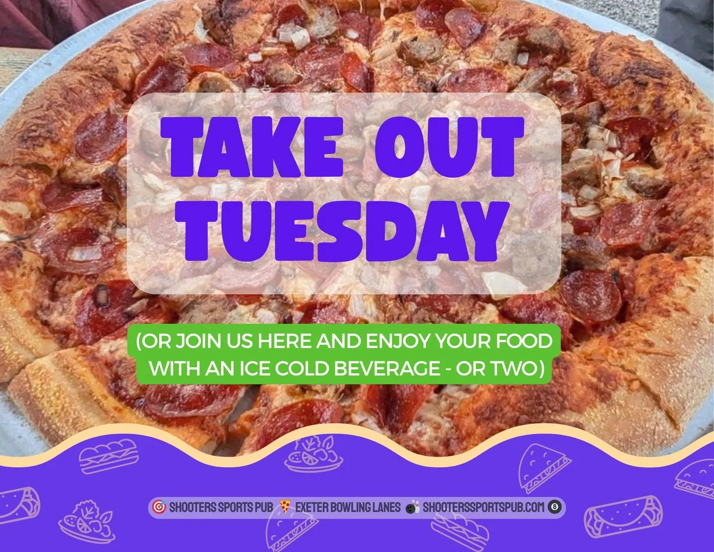 Craving a night off from cooking? ⁠
⁠
Grab a Shooters pizza to go or slide into a booth and let us handle dinner while you enjoy something cold from the bar. ⁠
⁠
Either way, dinner just got a lot easier.