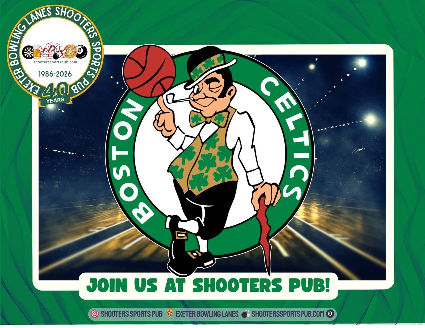 New year, same routine: the games are on at Shooters. Catch the Celtics on the court, settle in for football on Sunday, and let us handle the food and the beer while you watch.