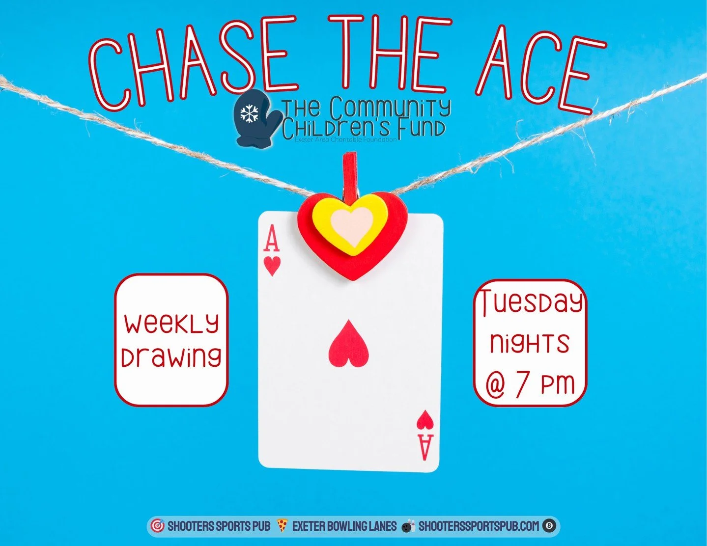 Some nights are about keeping it simple.⁠
Chase the Ace runs weekly at 7:00 PM. Tickets are $1, drawings happen in-house, and every round supports the Community Children&rsquo;s Fund. ⁠
Grab a ticket from the dispenser, settle in with a drink, and se