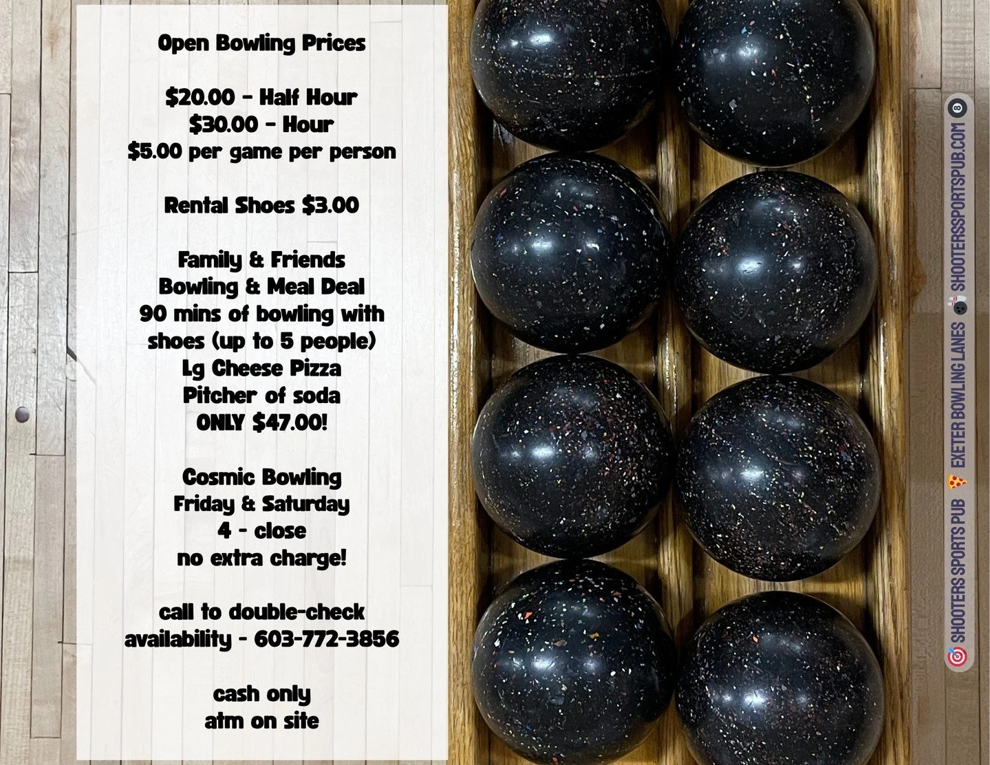If weekends are when you finally have breathing room, this helps with planning.⁠
Open bowling hours run:⁠
Friday: 9:30 AM to 10 PM⁠
Saturday: 9:30 AM to 10 PM⁠
Sunday: 9:00 AM to close⁠