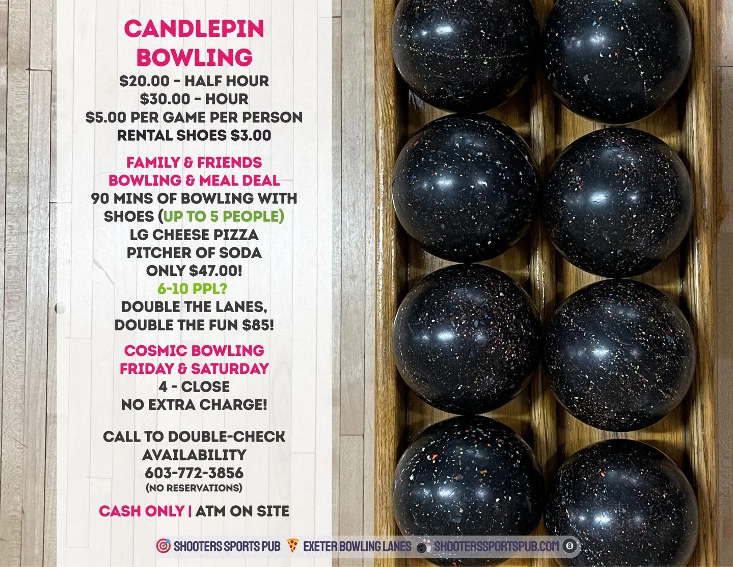 Friday, Saturday, and Sunday are set up for regular play, with cosmic bowling in the evenings on Friday and Saturday.⁠
⁠
If you&rsquo;re coming with a group, it&rsquo;s worth calling ahead to check lane availability.⁠