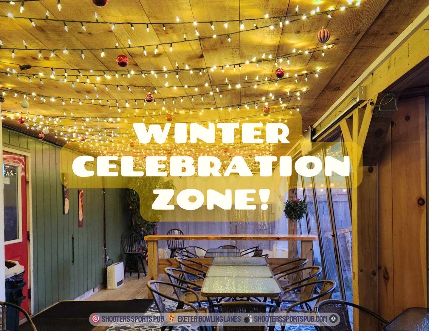 Heated porch season hits different.⁠
⁠
Warm lights overhead, doors closed to the cold, and just enough room to settle in without feeling tucked away.⁠
⁠
Winter stays outside. Exeter knows where to sit.⁠