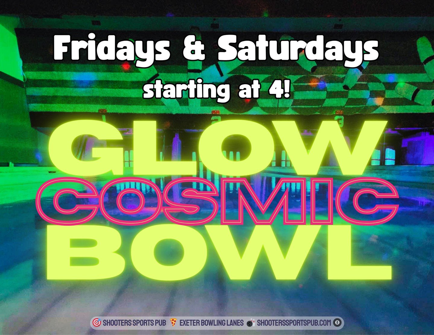 Friday and Saturday nights feel different once cosmic bowling starts.⁠
Lights down, music on, same lanes with a different pace. Cosmic bowling starts at 4.⁠