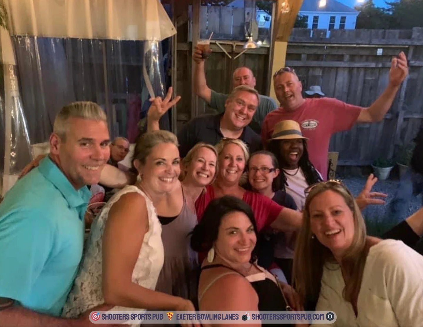 Some nights don&rsquo;t need much explanation.⁠
A handful of friends, the heated porch, and time to catch up without rushing out the door.⁠
Winter or not, this setup feels familiar at Shooters.⁠