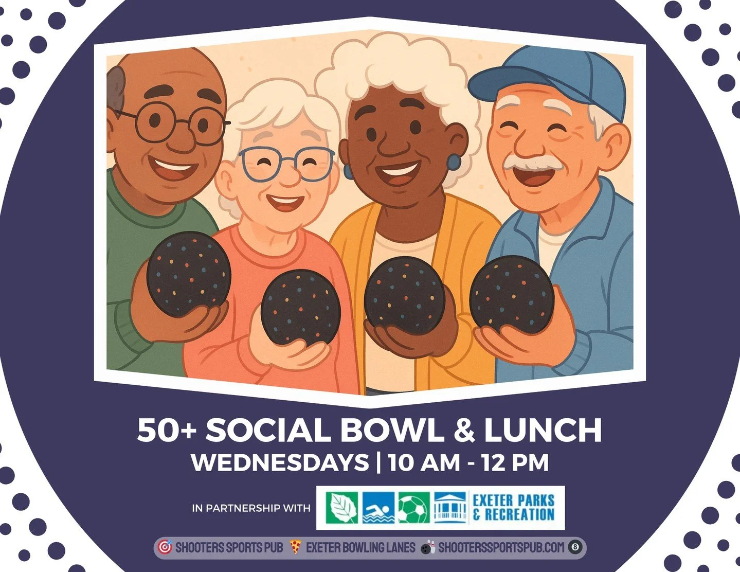 Adult Lunch &amp; Games continues every Wednesday, with a new Parks &amp; Rec session starting March 18.⁠
⁠
From 10 AM to noon, we host the program here with Exeter Parks &amp; Recreation for ages 50+.⁠
⁠
Registration goes through Parks &amp; Rec. Dr