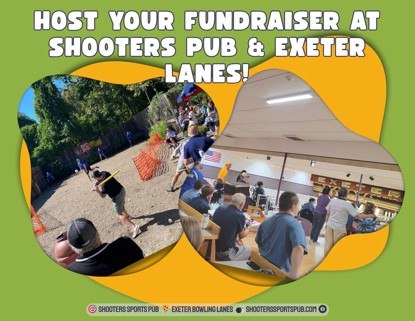 Planning a fundraiser? We can host it here.⁠
Bowling, space to gather, and food available through Shooters in the same building.⁠
Easy to set up, easy for people to show up.⁠