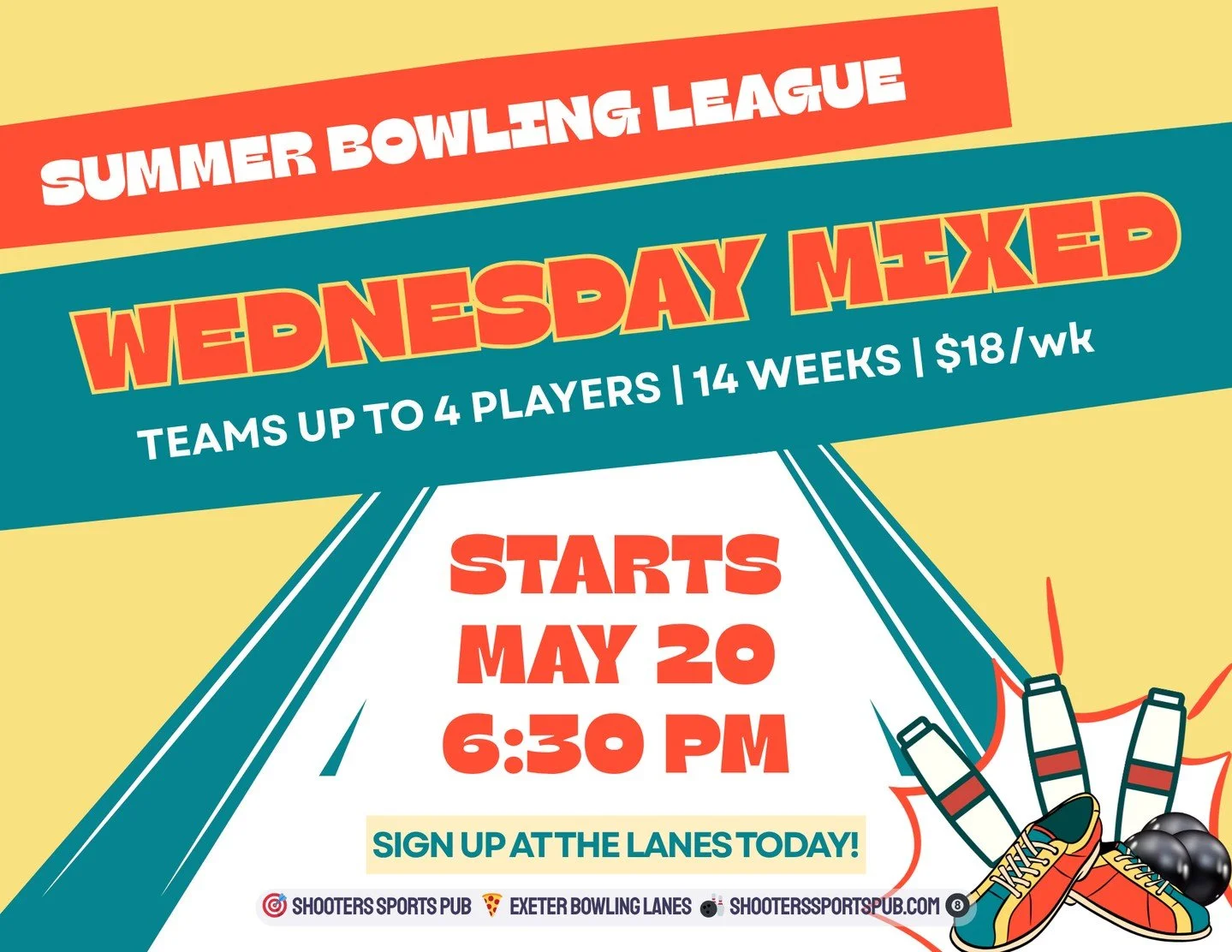 Wednesday mixed league starts June 20 at 6:30.⁠
Teams of four. Fourteen weeks.⁠
It&rsquo;s a good way to have fun and stay bowling through the summer.⁠
Sign up at the lanes.⁠