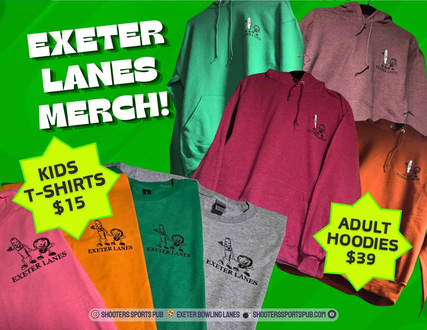 All the cool kids have Lanes merch.⁠
Be a cool kid.⁠
Kids shirts $15.⁠
Hoodies $39.⁠