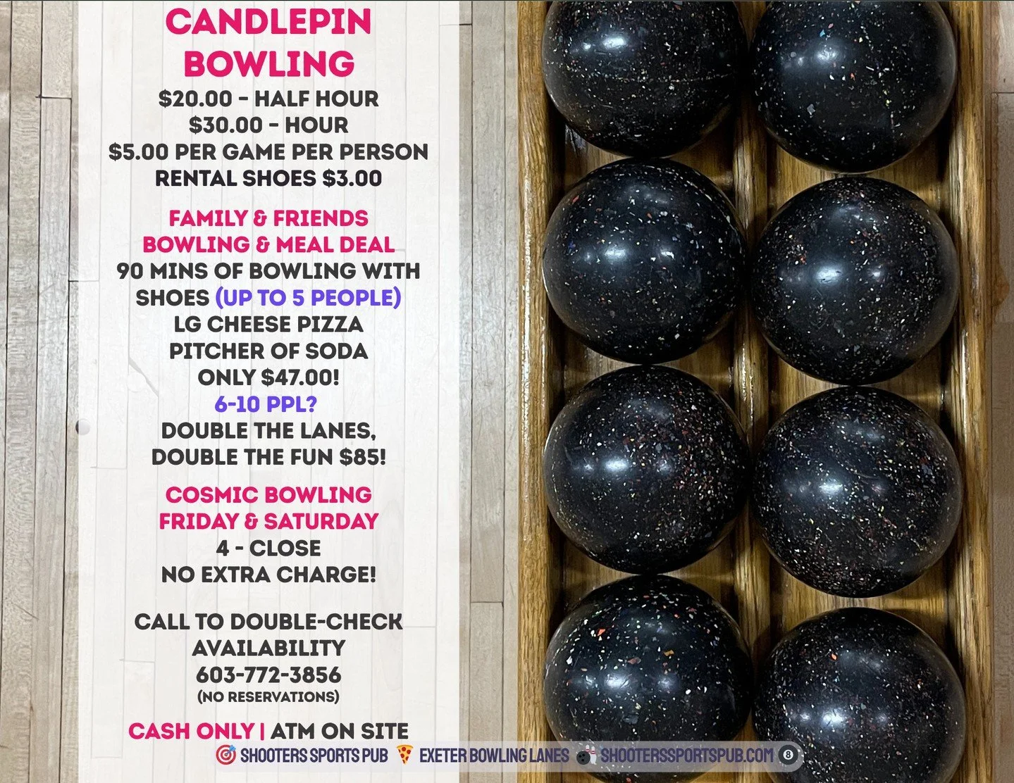 Candlepin is straightforward once you start. ⁠
Three balls per frame, ten frames, and everyone stays in the game the whole time. ⁠
It works for families, mixed groups, and first-timers without much explanation - but we can explain if you need us to!⁠