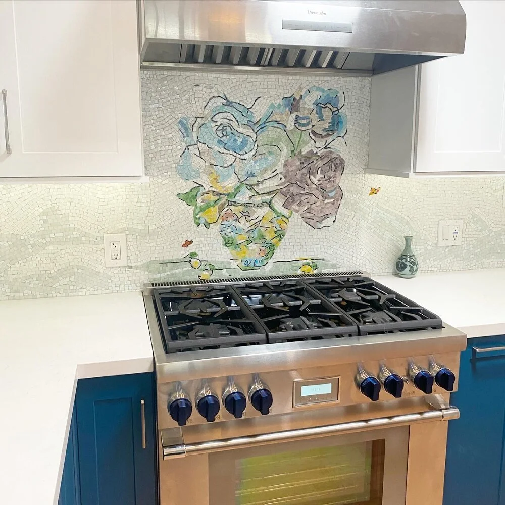 15 Reasons to Have a Floral Custom Mosaic Tile Backsplash in Your Modern Kitchen Design