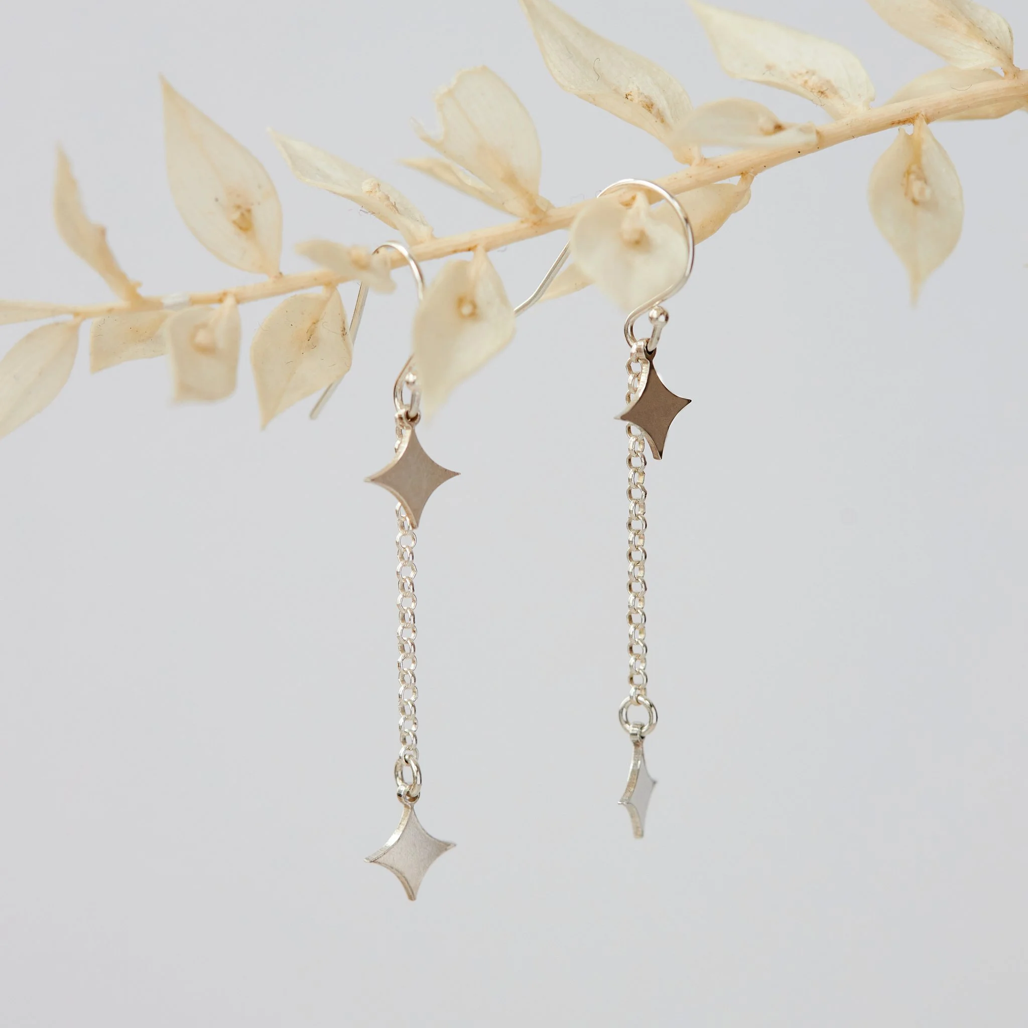 Sparkle Star Chain Earrings