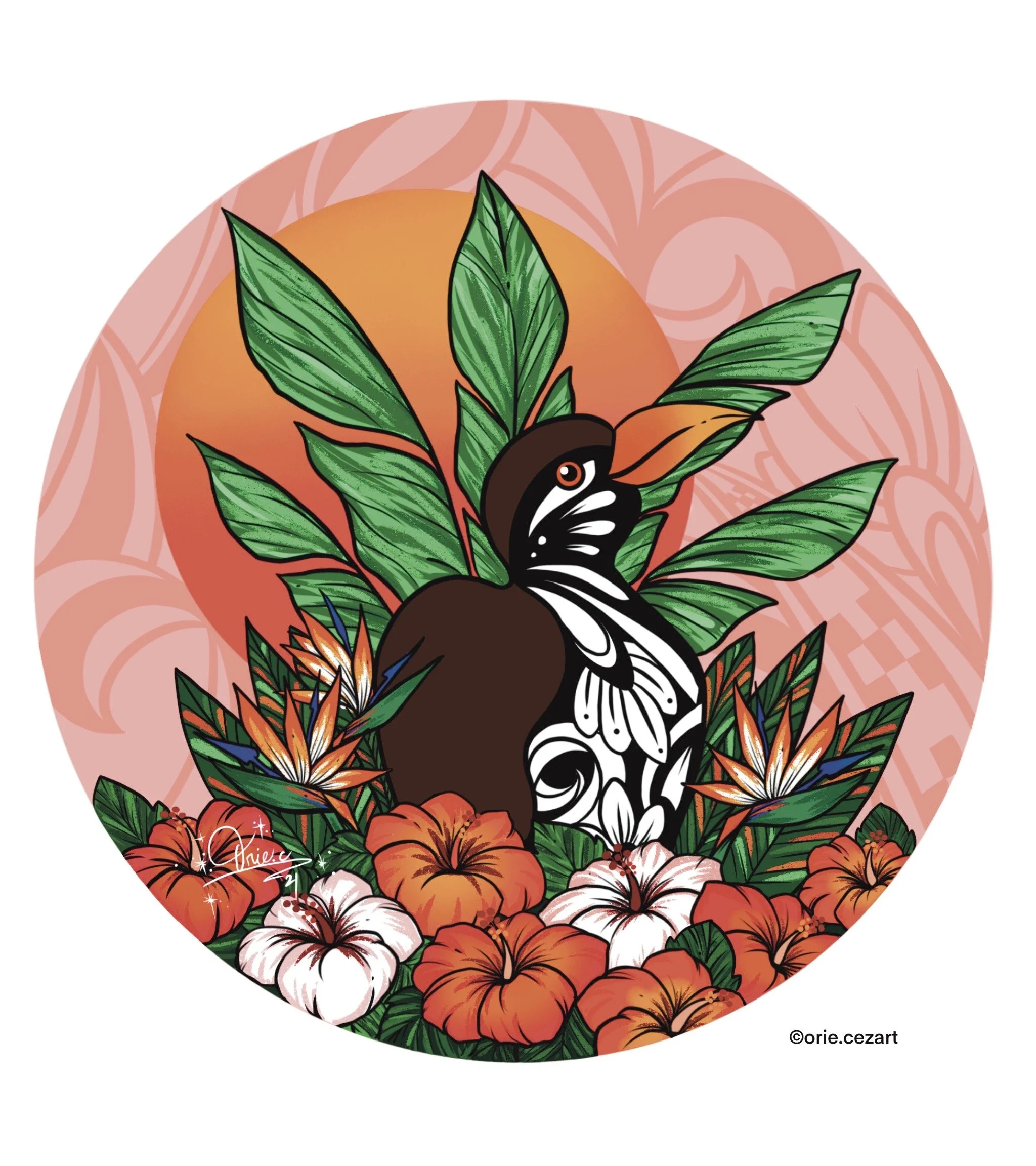 Yanbaru Kuina with Okinawa Sunset 