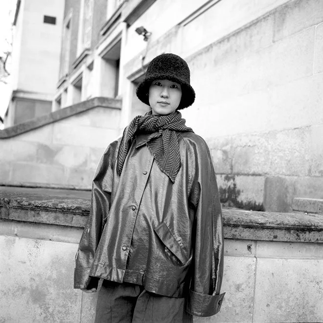 BW portrait of a woman in London