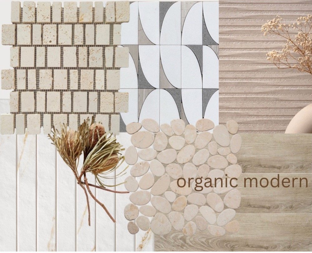 MOSARTE Essência Clássico, PUCCINI American Modern Arts, Island Stone Tierra Strata Sand Natural, Puccini Ceramic Brick, Island Stone Level Pebble Citrine Honed