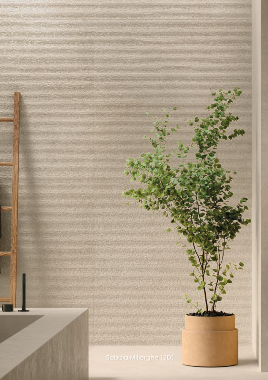 The Eterea Collection stone-look large format matte porcelain tiles 