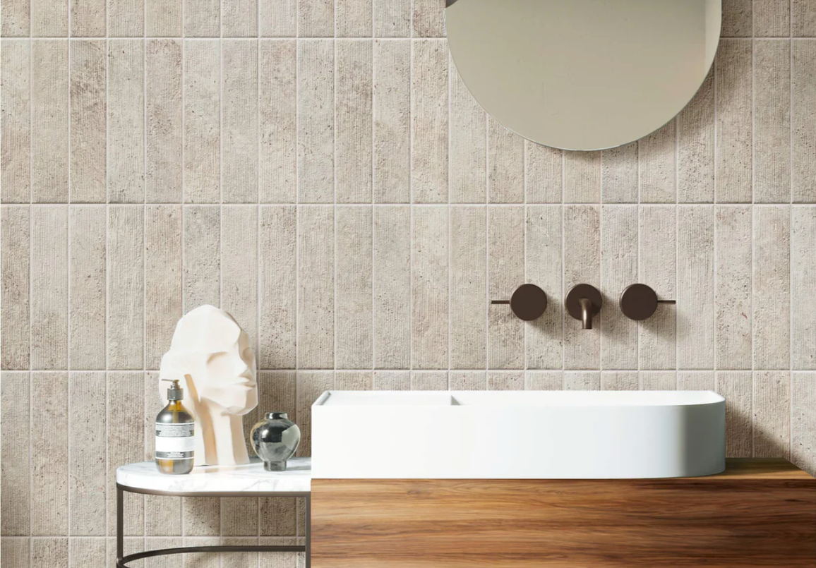 CALCO collection - TEXTURED CONCRETE-LOOK PORCELAIN SUBWAY in 3 colors