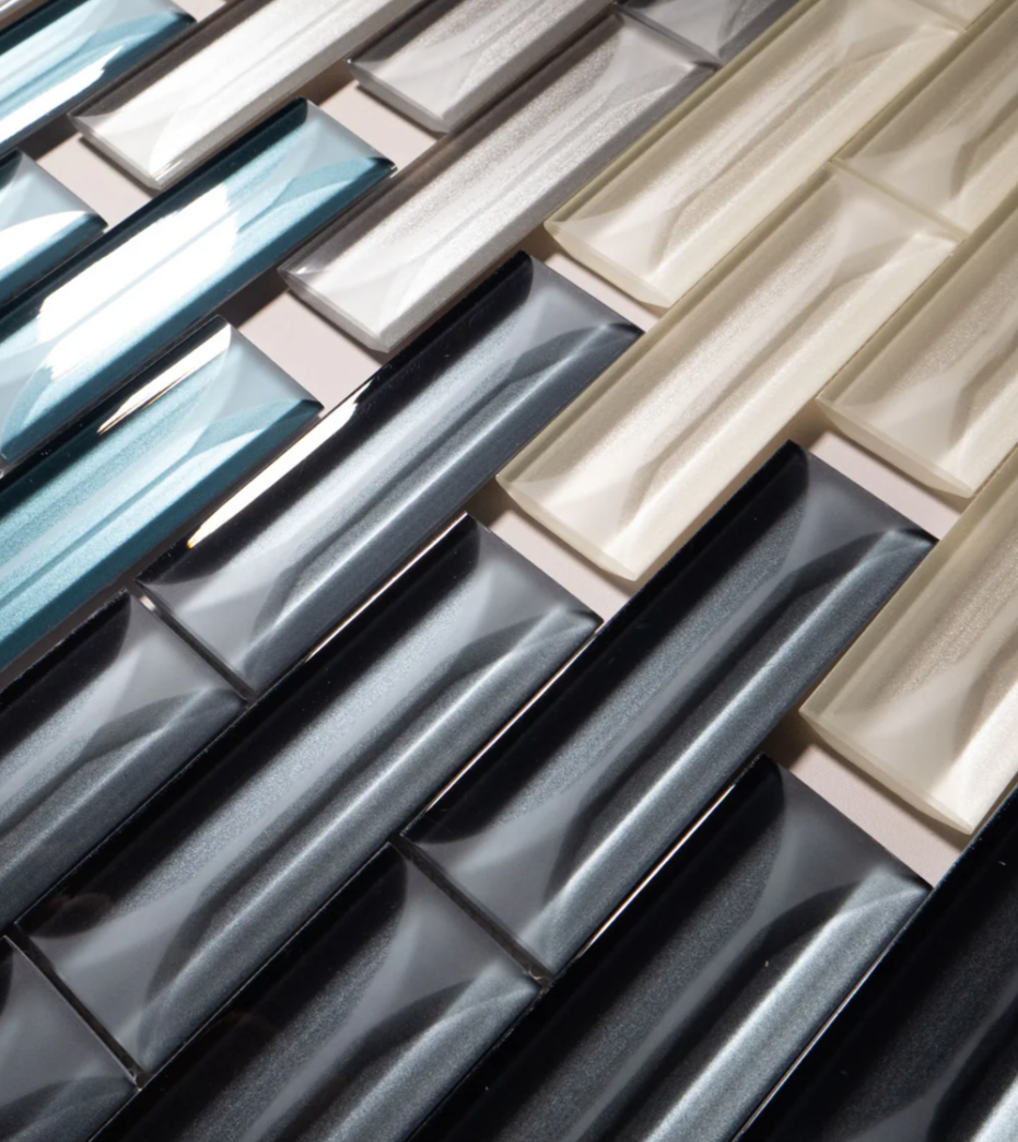 Frey Facade - glass mosaic sheet tile, WET APPLICATIONS MUST BE INSTALLED WITH EPOXY AND A GROUT WITH 