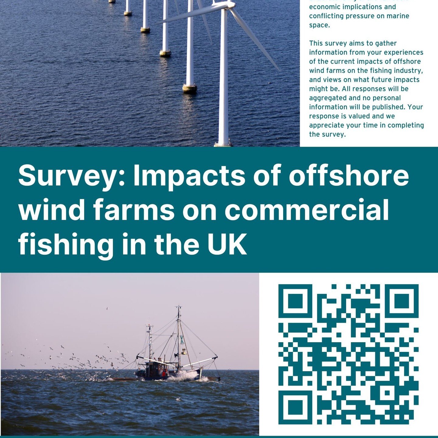 SURVEY: Impacts of offshore wind farms on commercial fishing in the UK: If you have time please do consider completing the survey - your views will be greatly valued and appreciated.
#fishing #windfarming #renewableenergy #commercialfishing #offshore