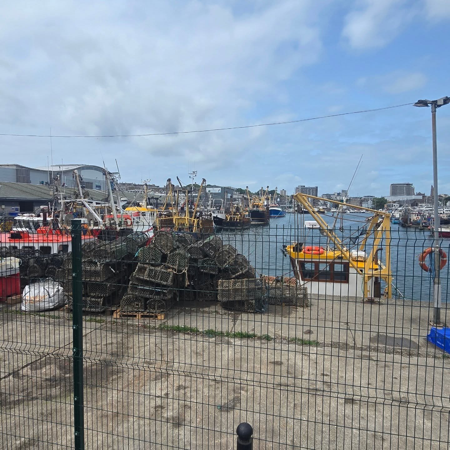 There were few boats in yesterday landing, keeping up on maintenance, and getting ready to go back to sea to catch the best fish and shellfish. The market may have closed, but the industry hasn't your local fishermen still landing and supplying local